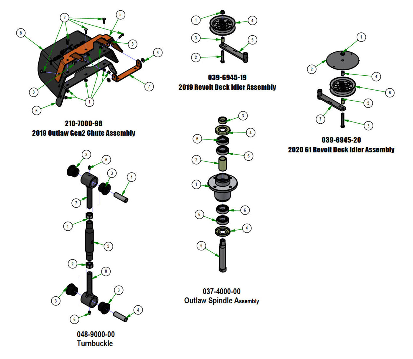 48-61" Deck Subassemblies