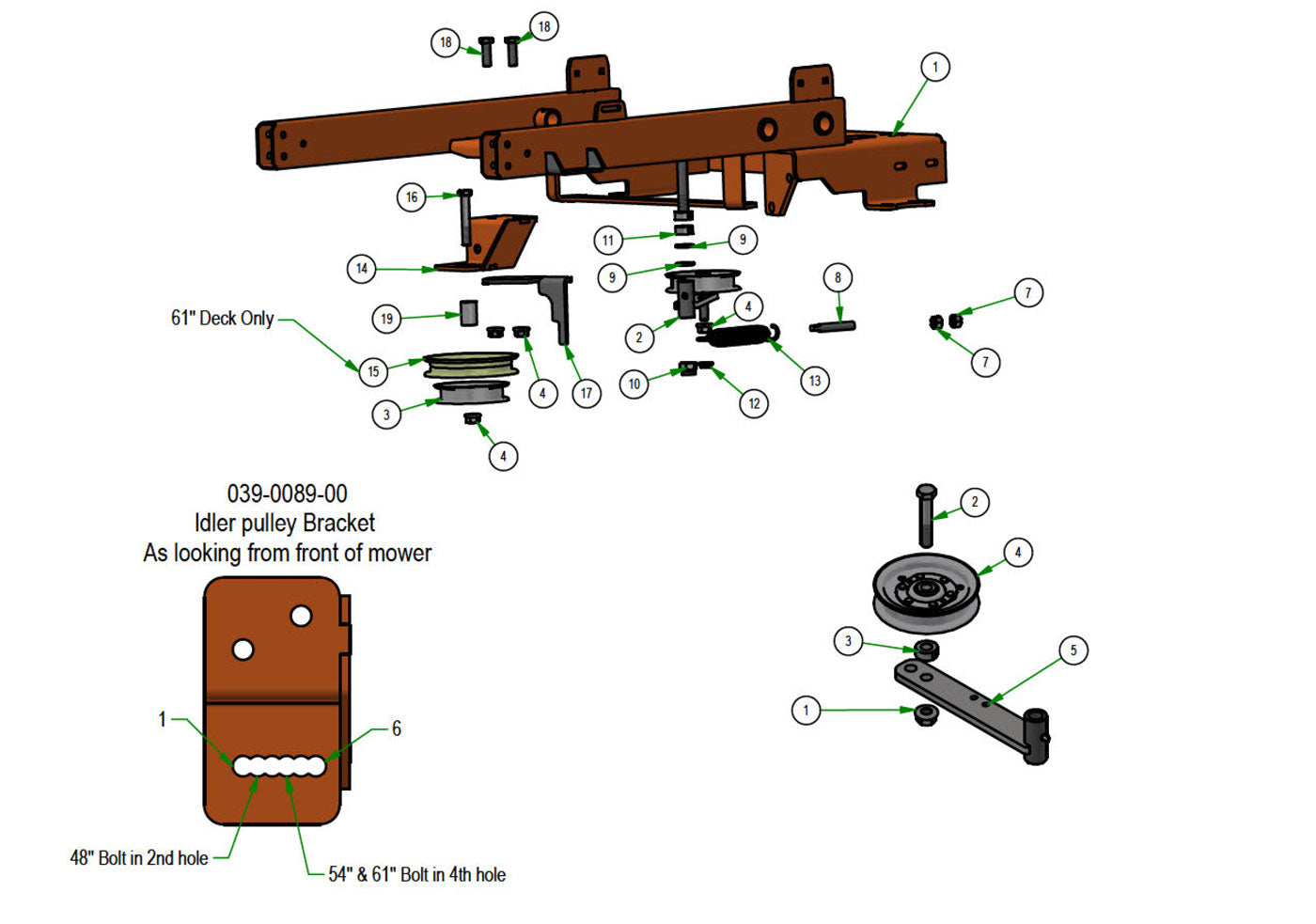48-61" Idler Arm Mount