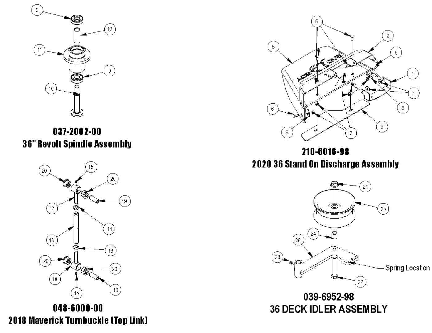 36" Deck Assemblies