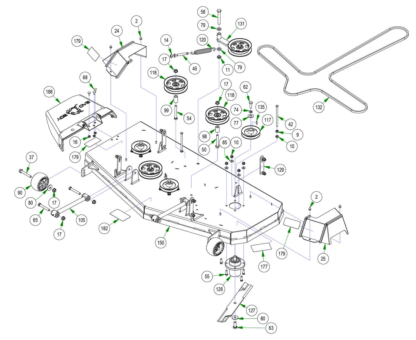 54" Deck Assembly