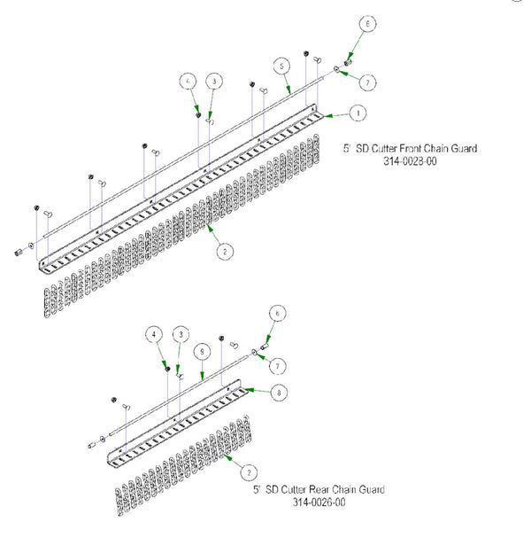 5' Cutter Chain Parts