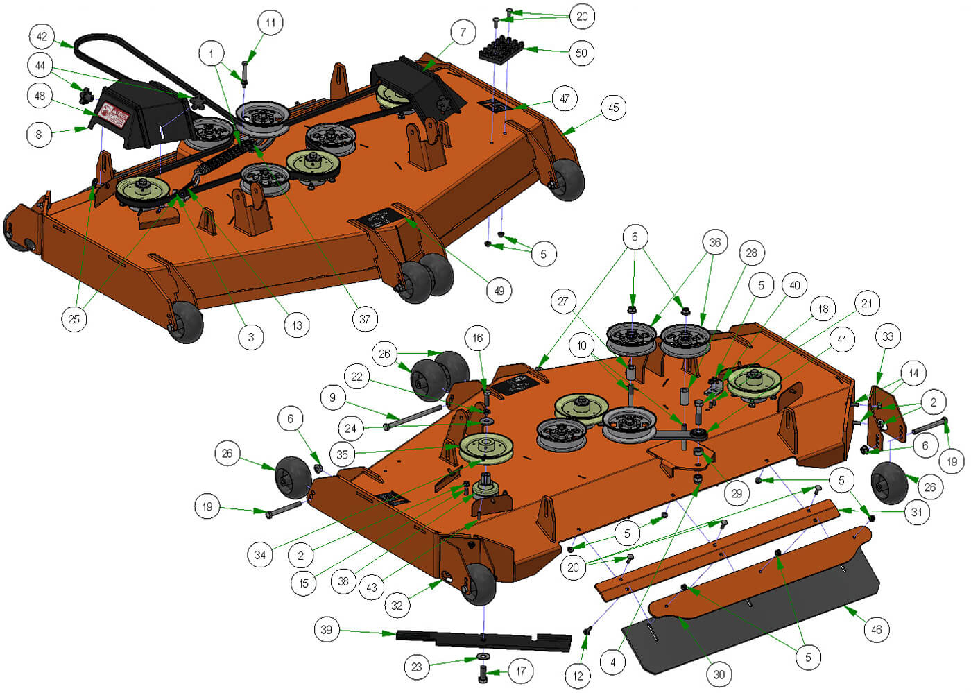 61" Rear Discharge Deck
