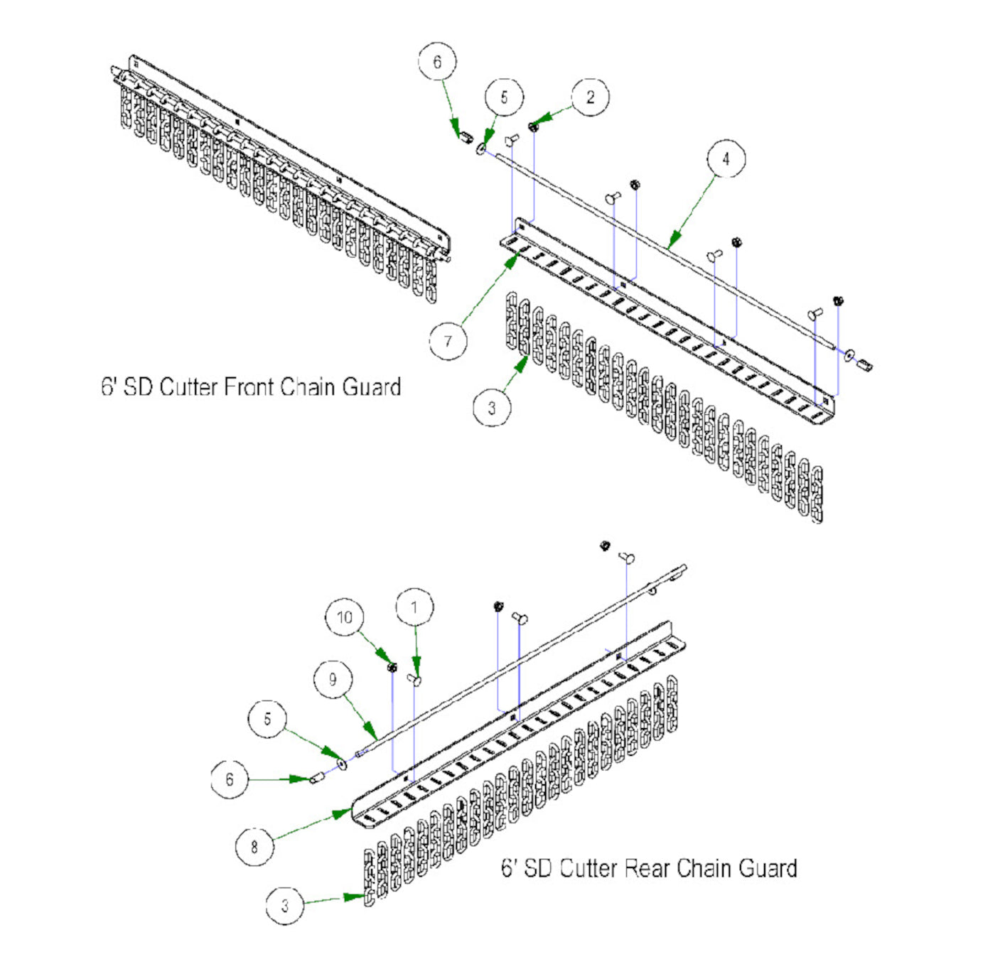 6' Cutter Chain Parts