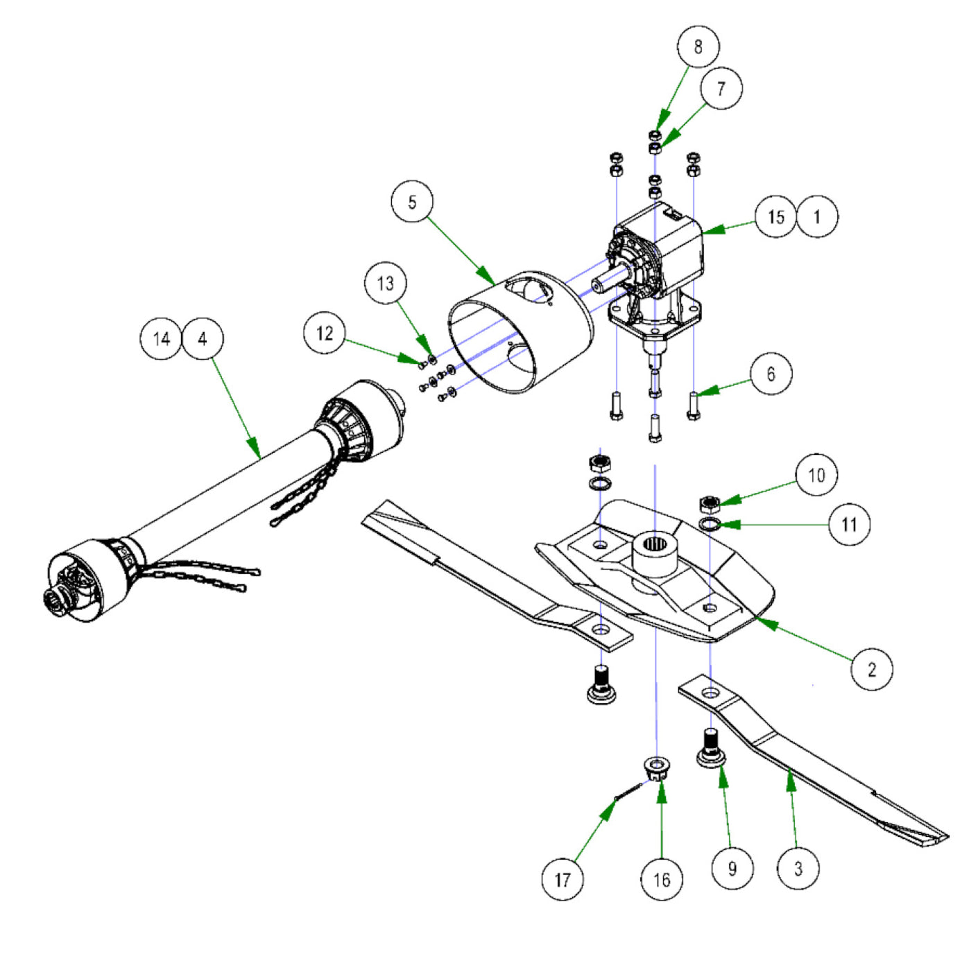 6' Cutter Gearbox Parts