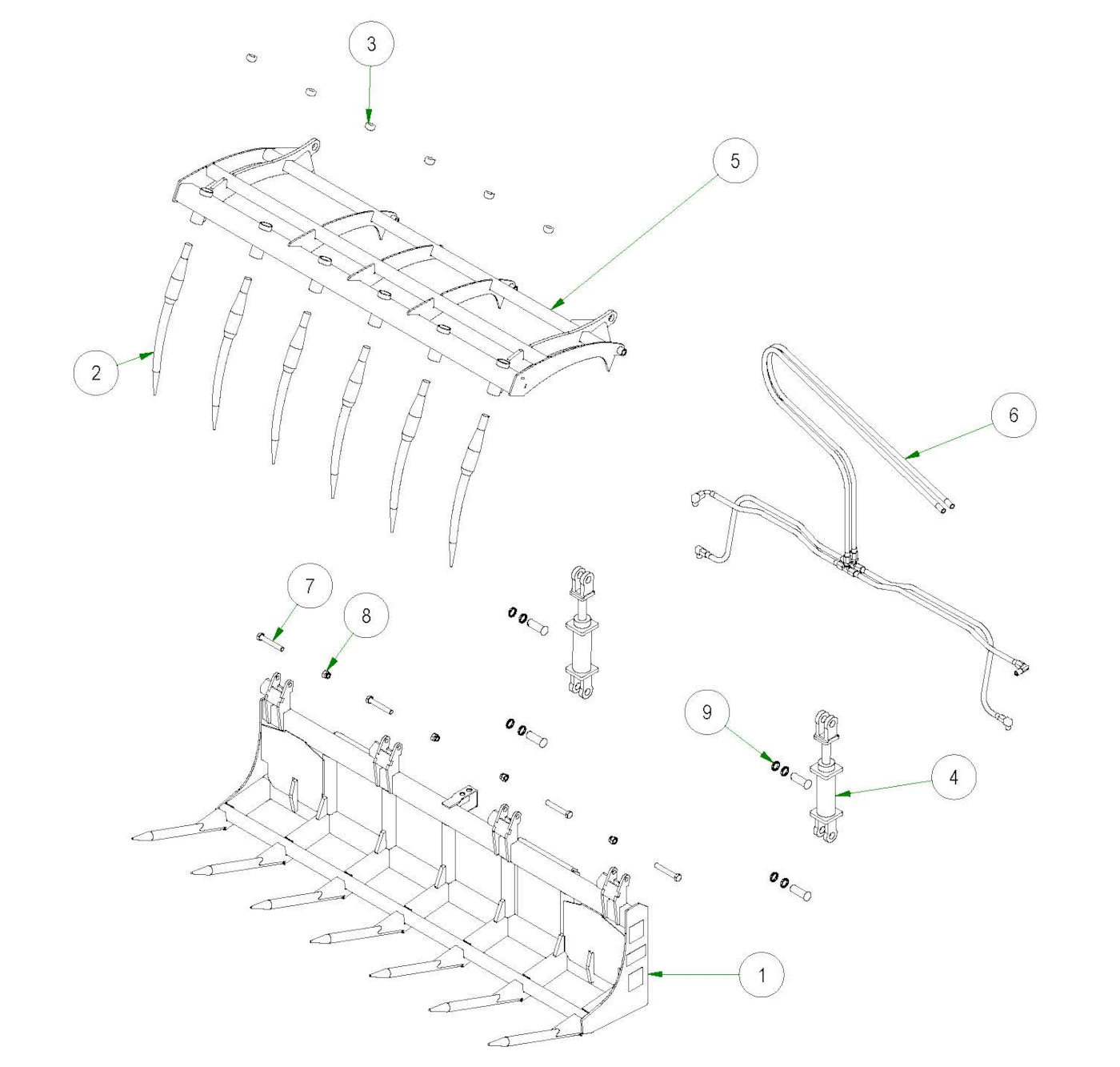 72" Grapple Parts
