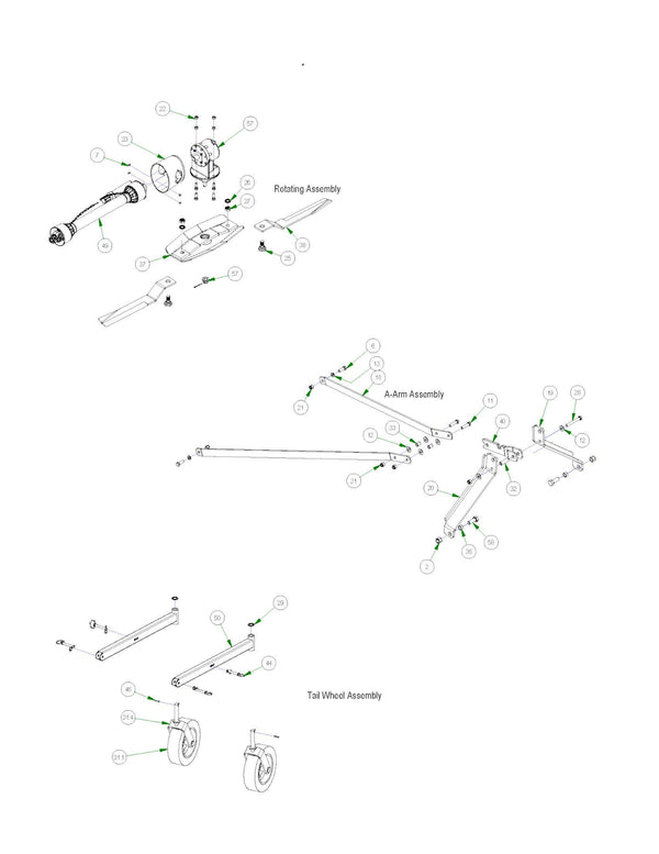 Gearbox, A-Arms, and Tailwheel Parts