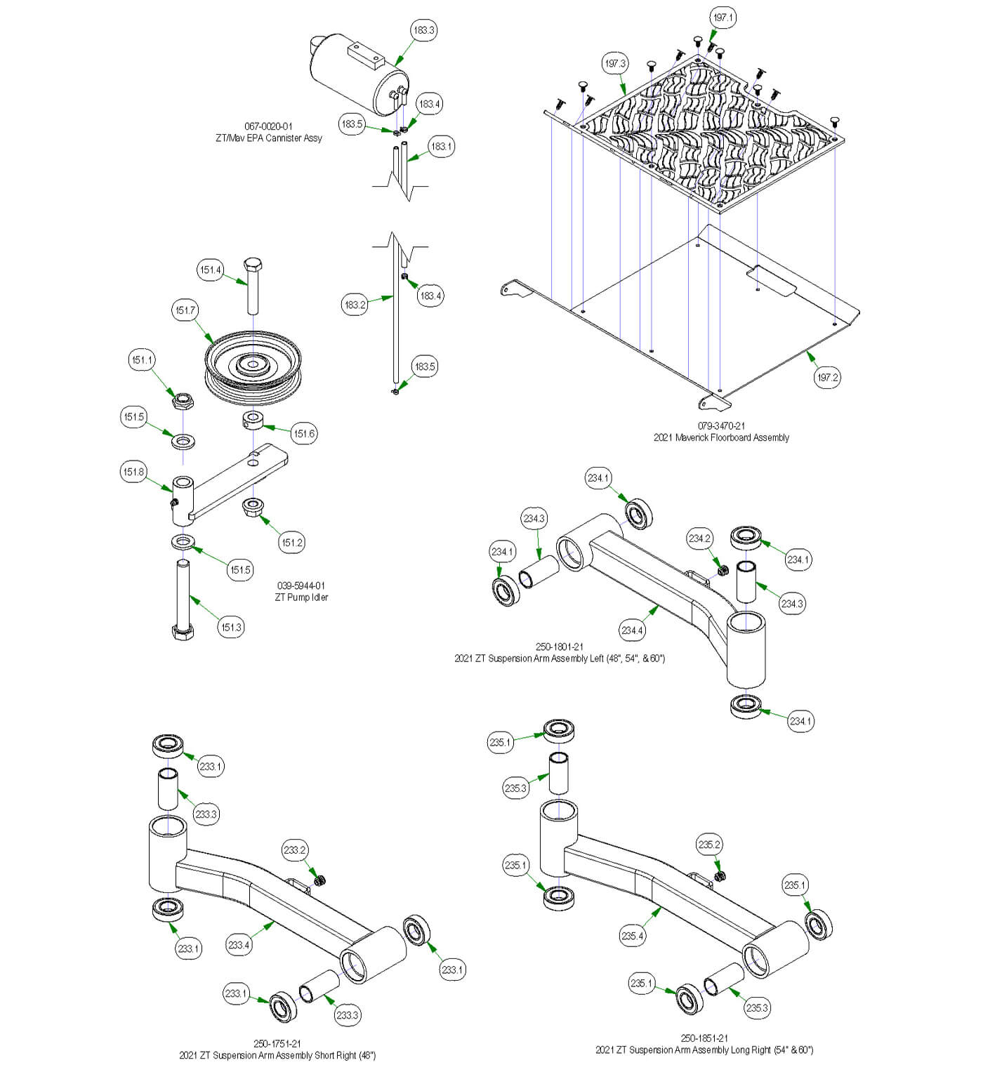 EPA Cannister, Floorboard, Pump idler etc.