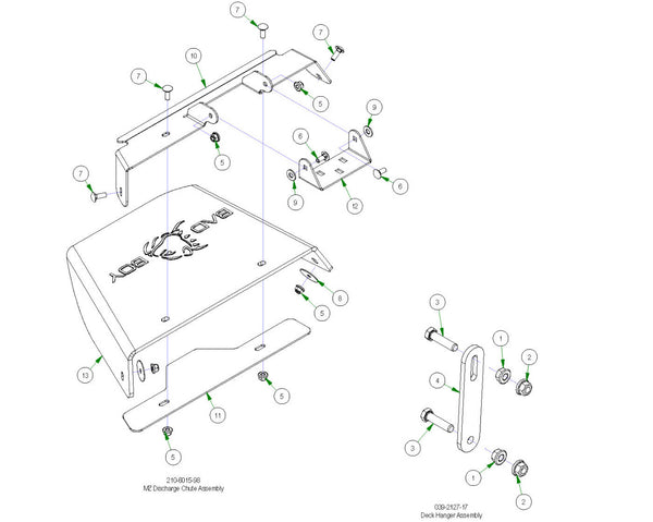 Discharge Chute & Deck Hanger Assembly