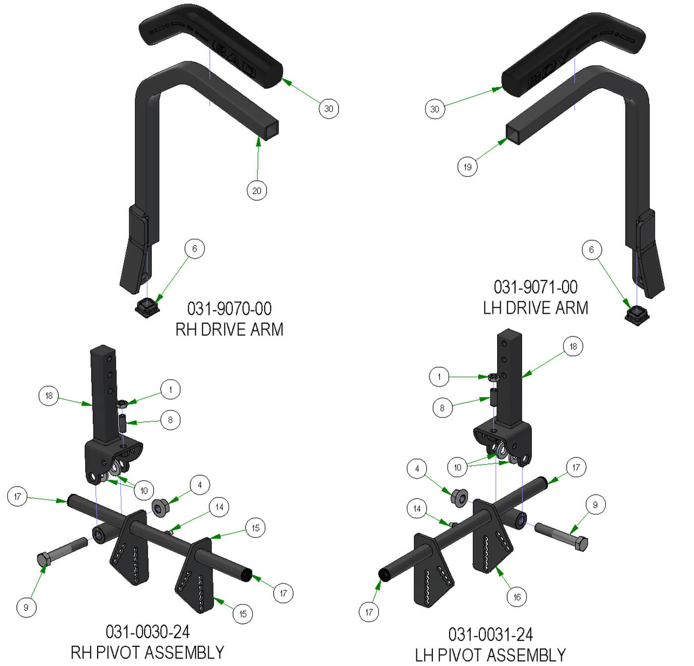 Drive Arm Subassemblies