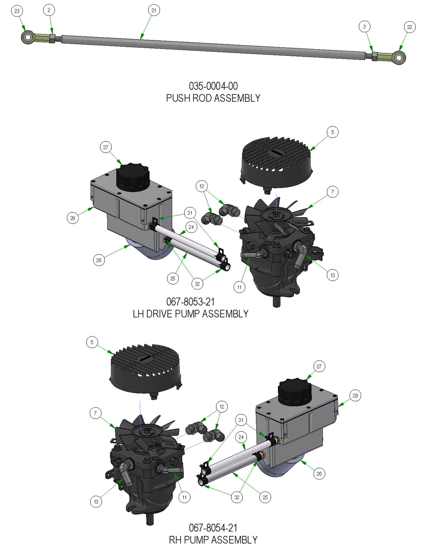 Push Rod, Pump, Drive Pump Assemblies