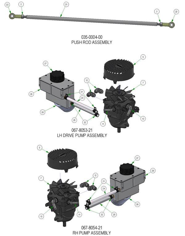 Push Rod, Pump, Drive Pump Assemblies