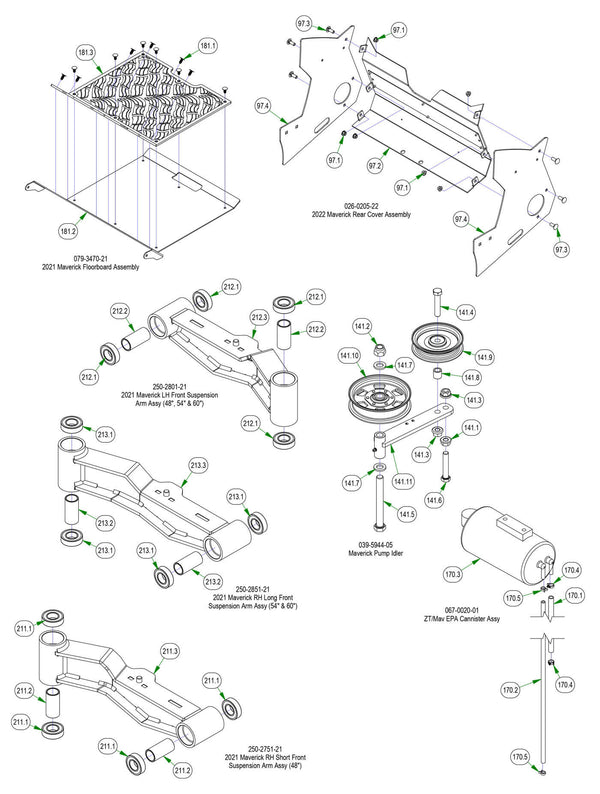 Frame Subassemblies - Rear Cover, Floorboard, etc
