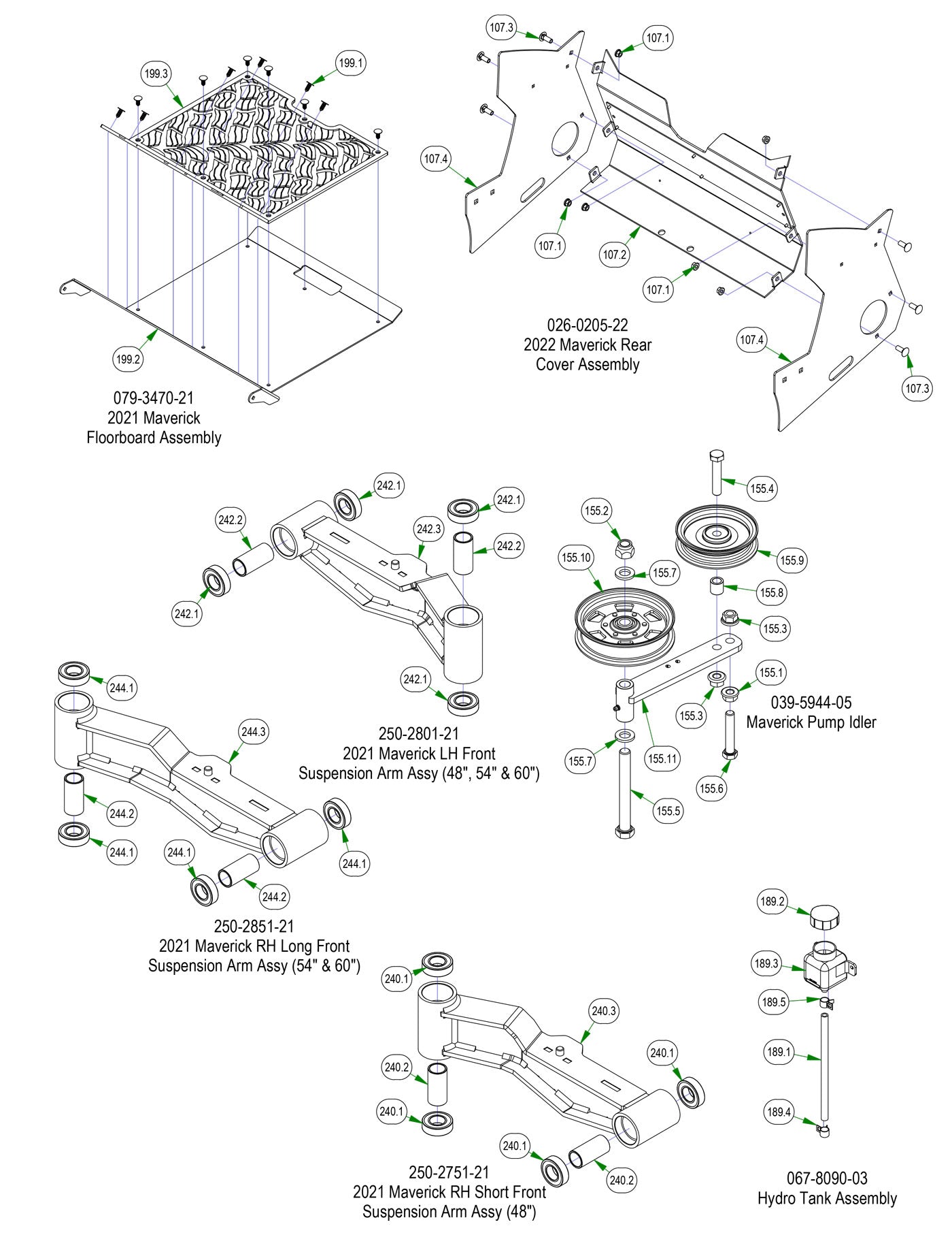Frame Subassemblies - Rear Cover, Floorboard, etc