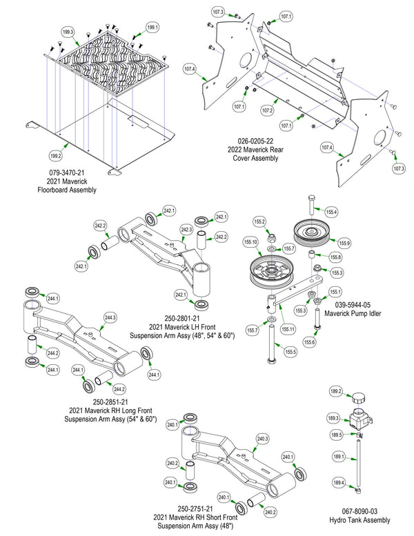 Frame Subassemblies - Rear Cover, Floorboard, etc