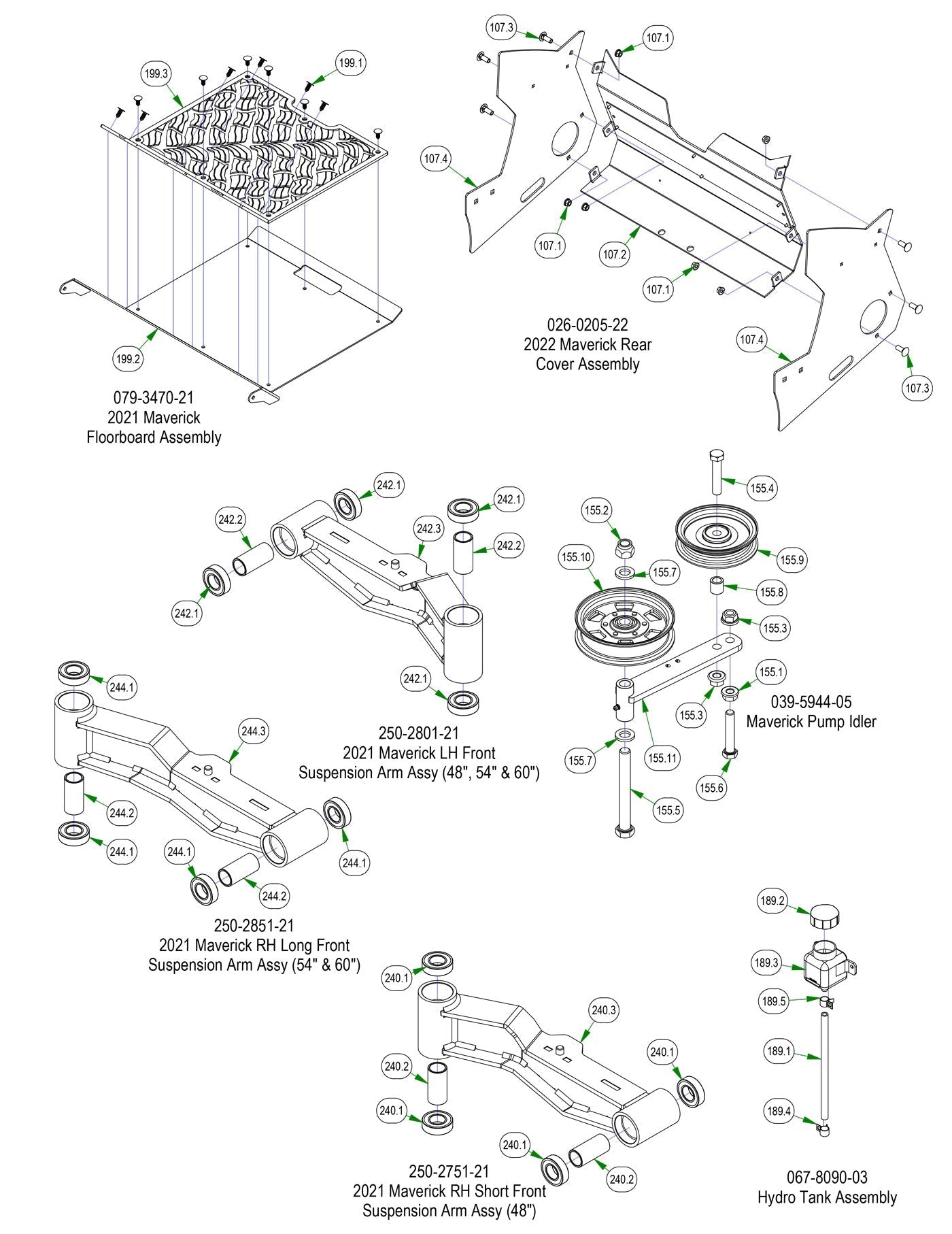 Frame Subassemblies - Rear Cover, Floorboard, etc
