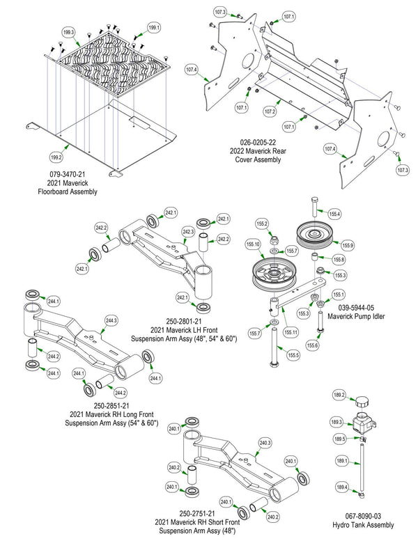 Frame Subassemblies - Rear Cover, Floorboard, etc