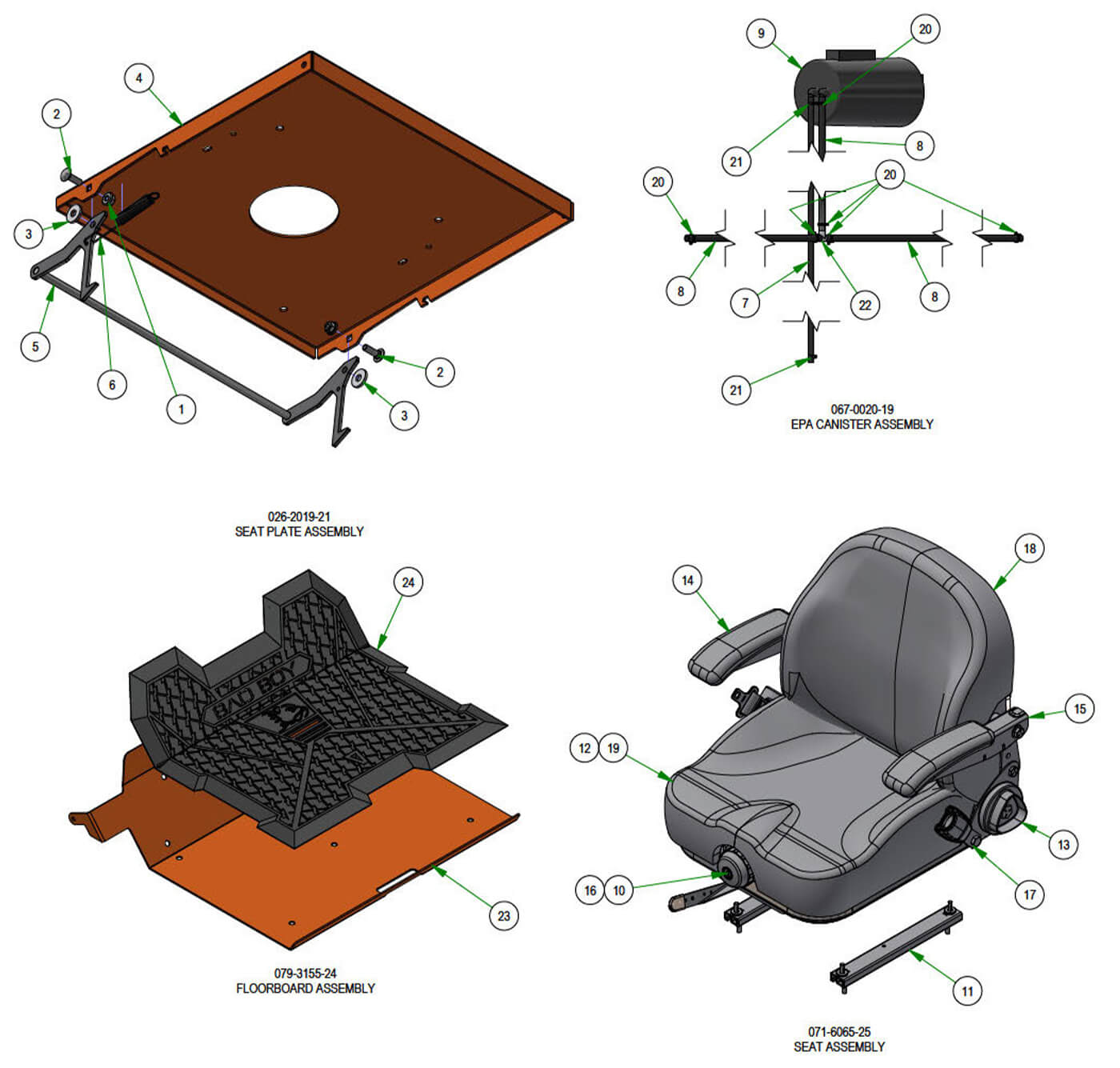 Floorboard & Seat Subassemblies