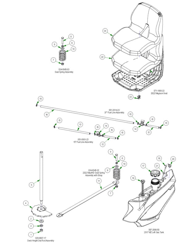 Frame Sub Assemblies - Seat, Fuel Line, etc
