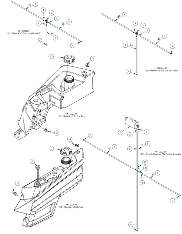 Fuel Line, Tank & EPA Cannister