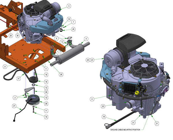 Engine - Kawasaki FX1000 EFI
