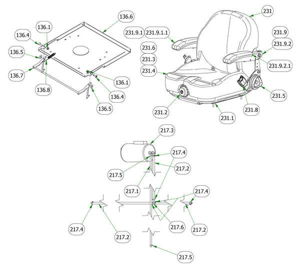 Seat & Brake Subassemblies