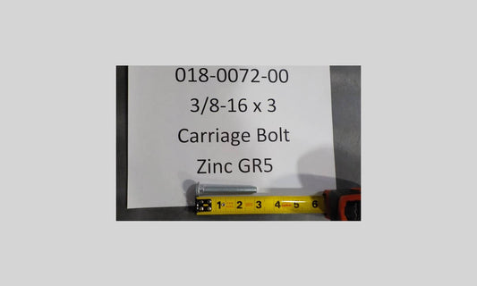 3/8-16 x 3  Carriage Bolt Zinc GR5