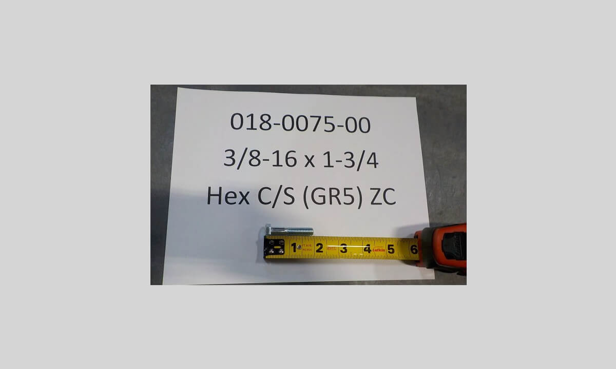 3/8-16 x 1-3/4 Hex C/S (GR 5) ZC