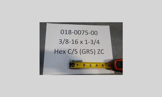 3/8-16 x 1-3/4 Hex C/S (GR 5) ZC