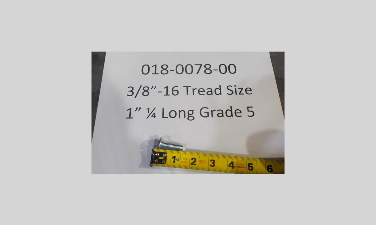 3/8"-16 Thread Size, 1" 1/4 Long Grade 5
