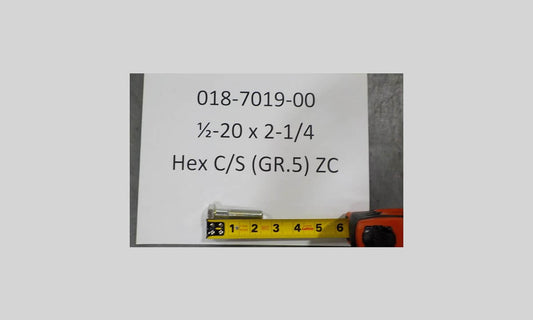 1/2-20 X 2-1/4 Hex C/S (GR.5) ZC