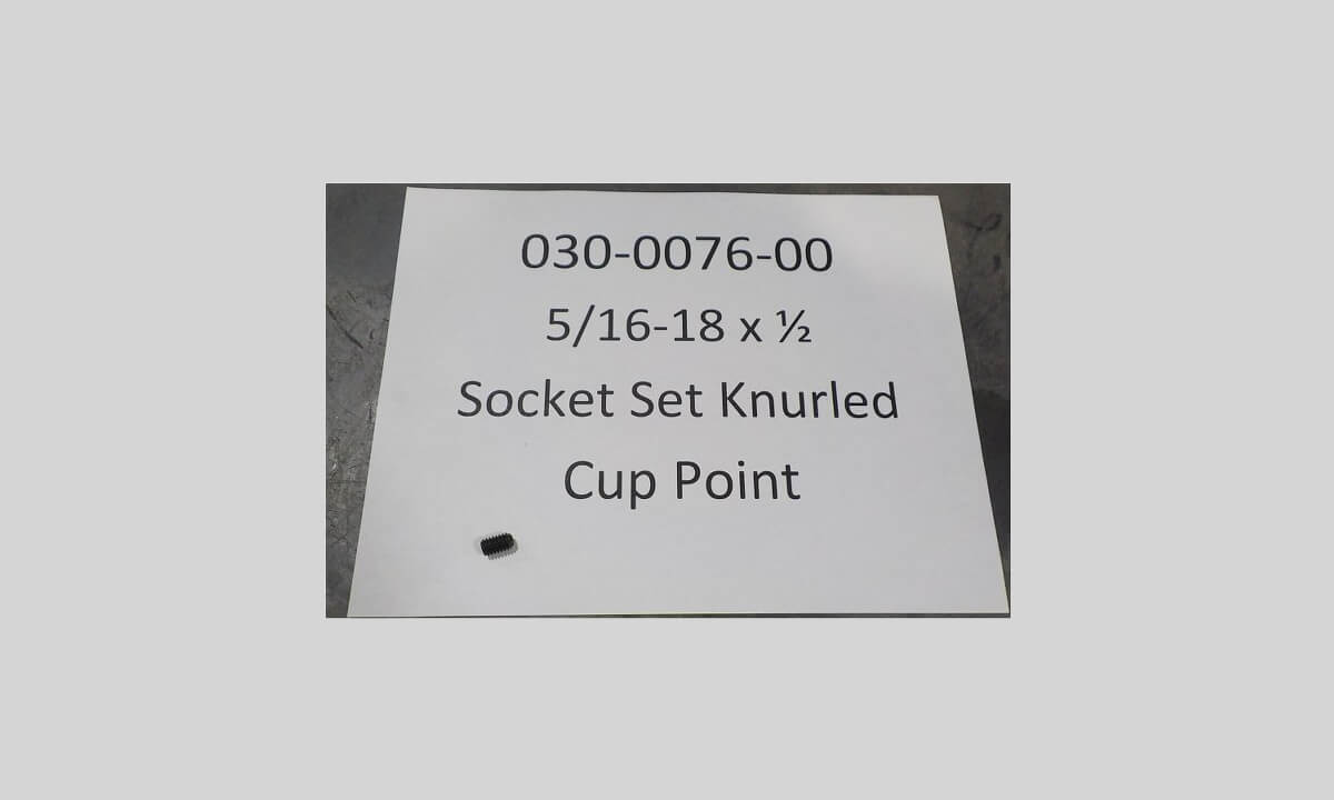 5/16-18 X 1/2  SOCKET SET SCREW KNURLED CUP POINT