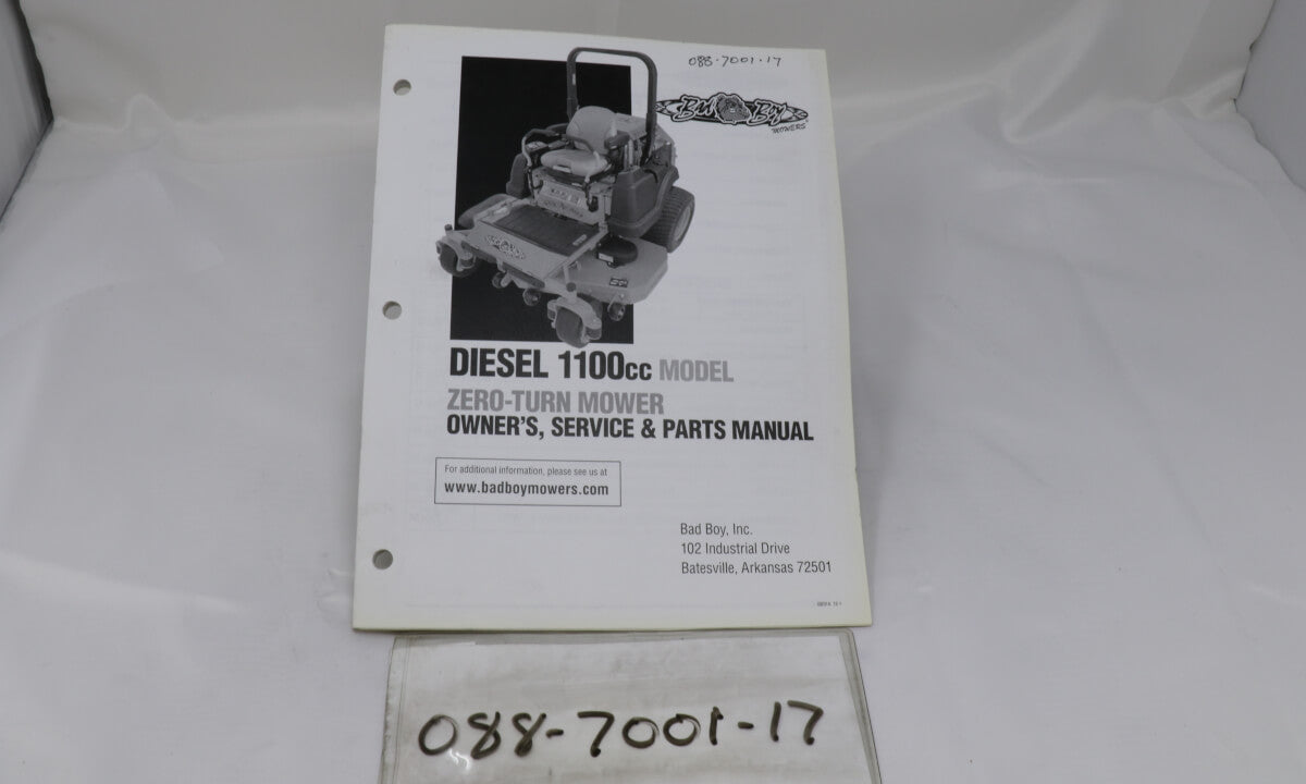 2017 1100cc Diesel Owner's Manual