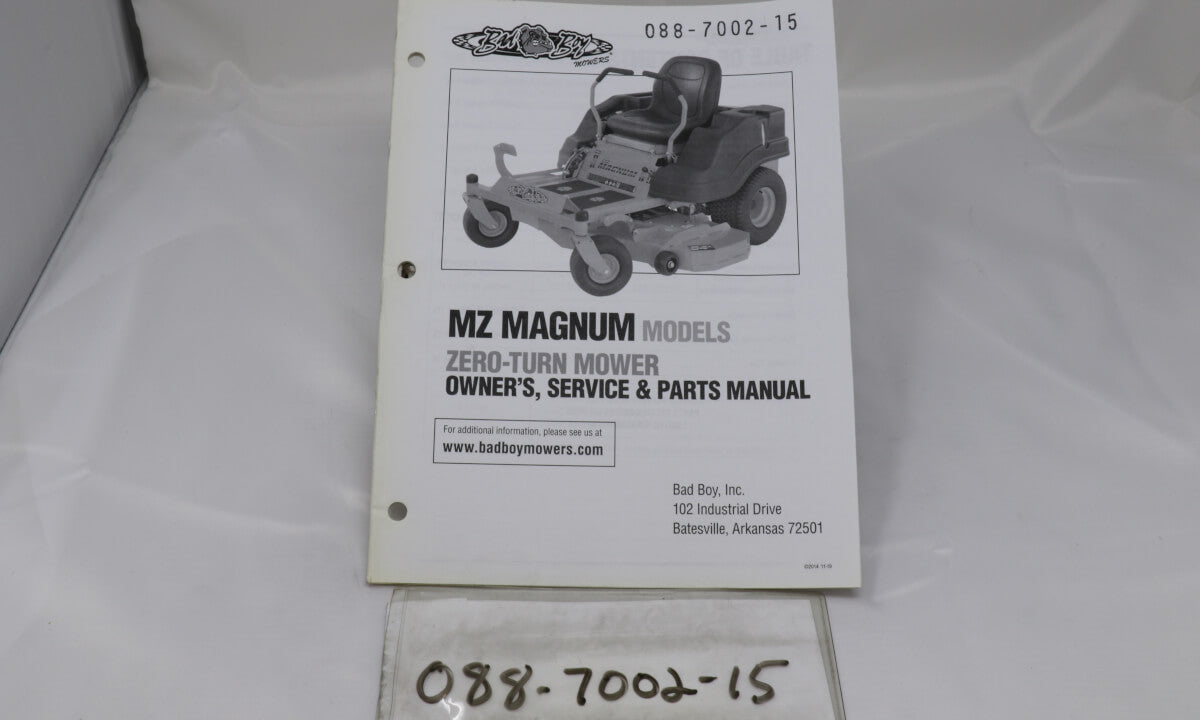 2015 MZ Magnum Owner's Manual