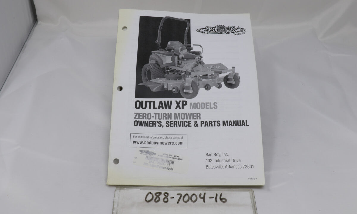 2016 Outlaw XP Owner's Manual
