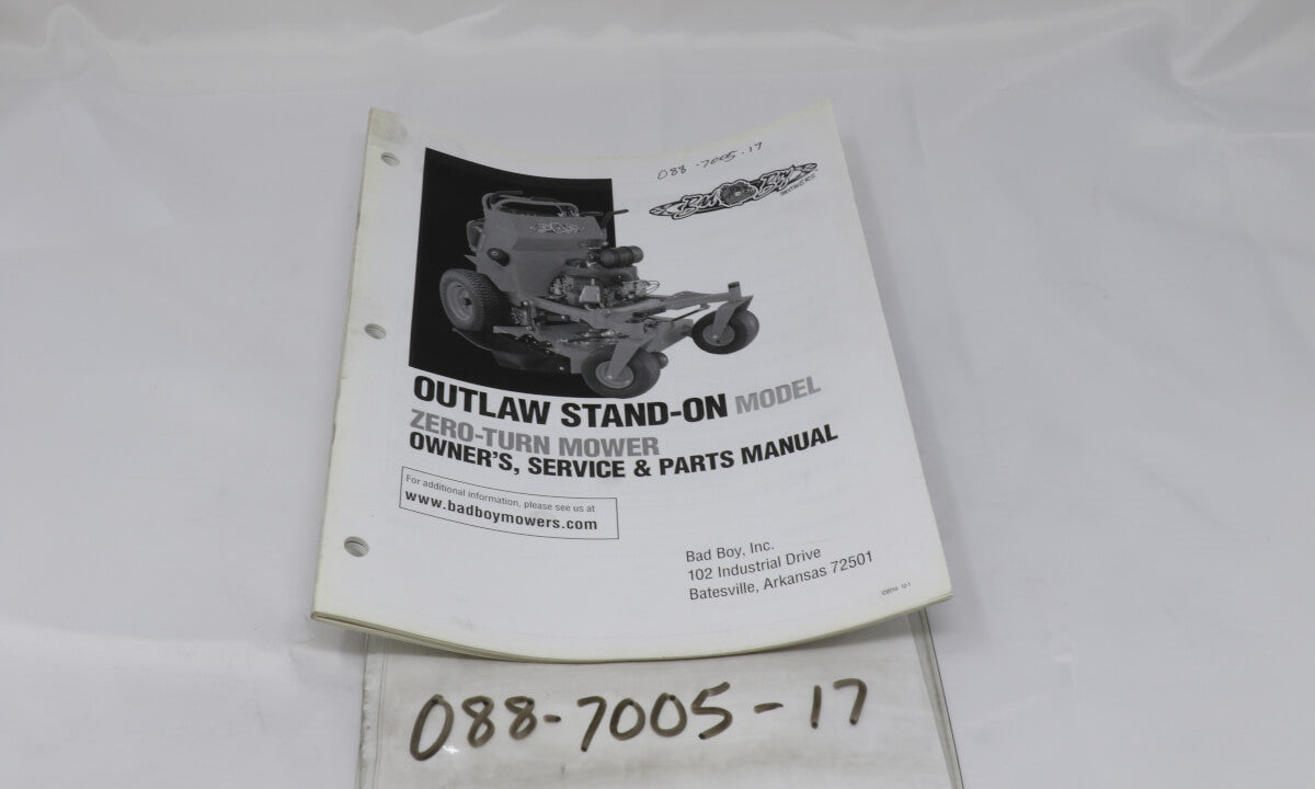 2017 Outlaw Stand On Owner's Manual