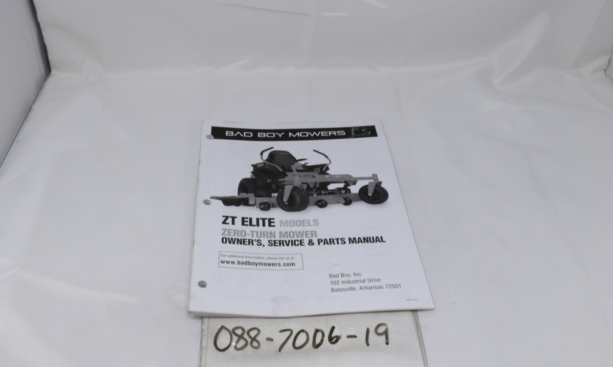 2019 ZT Elite Owner's Manual