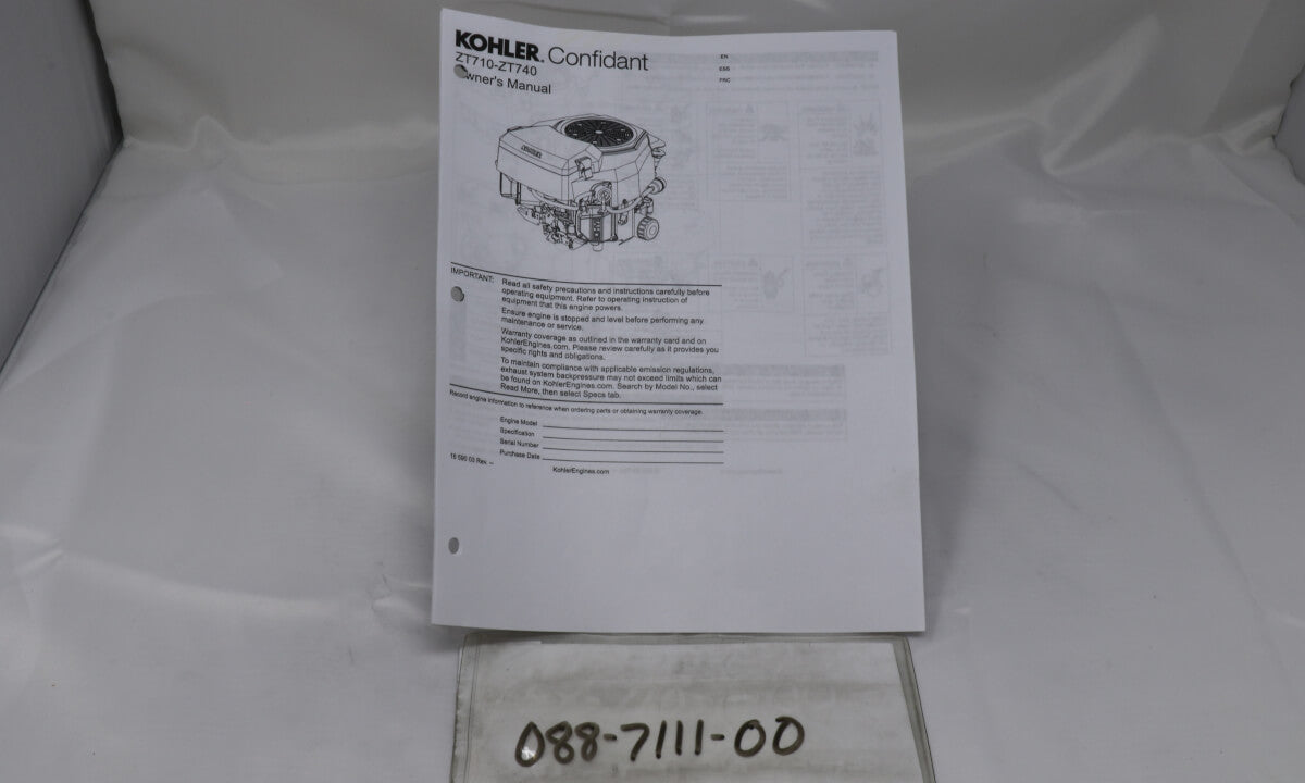 747 cc Kohler Confidant Manual