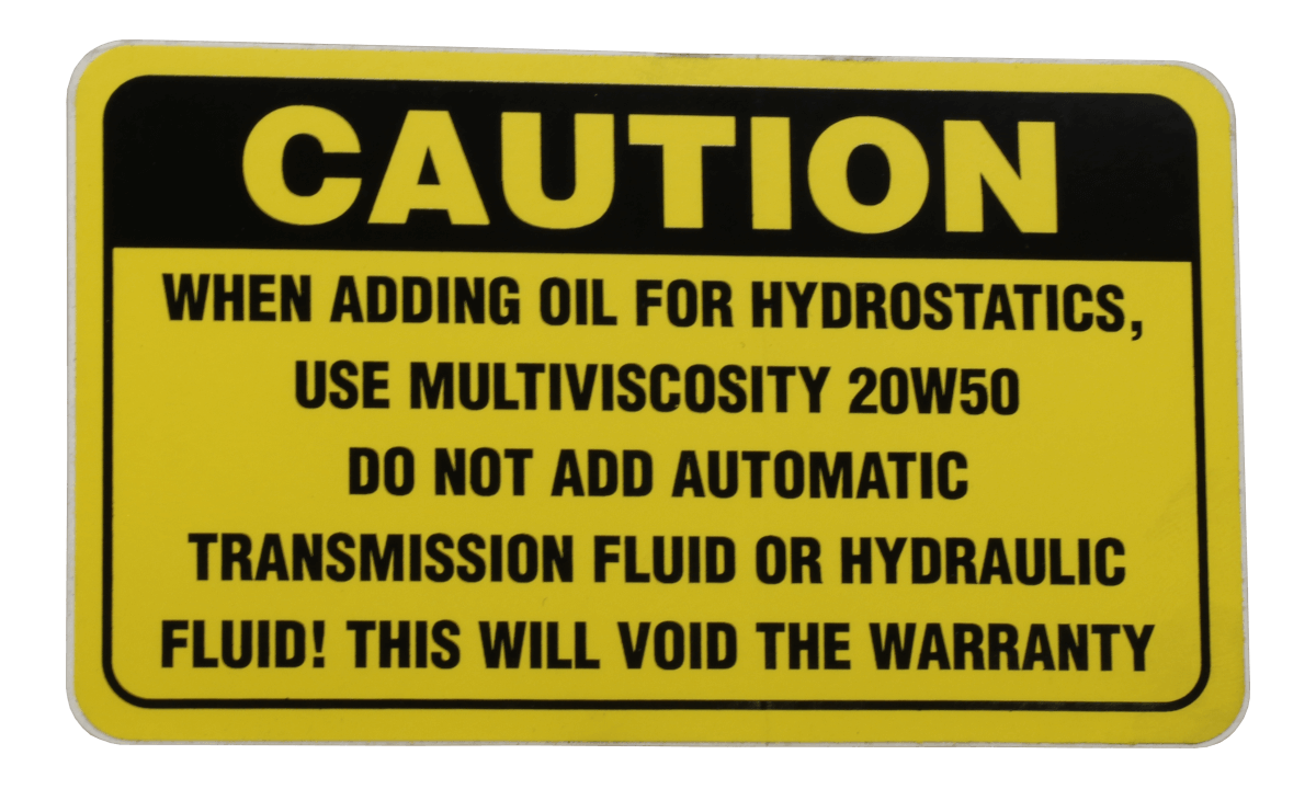 Caution Decal - Hydraulic Tank