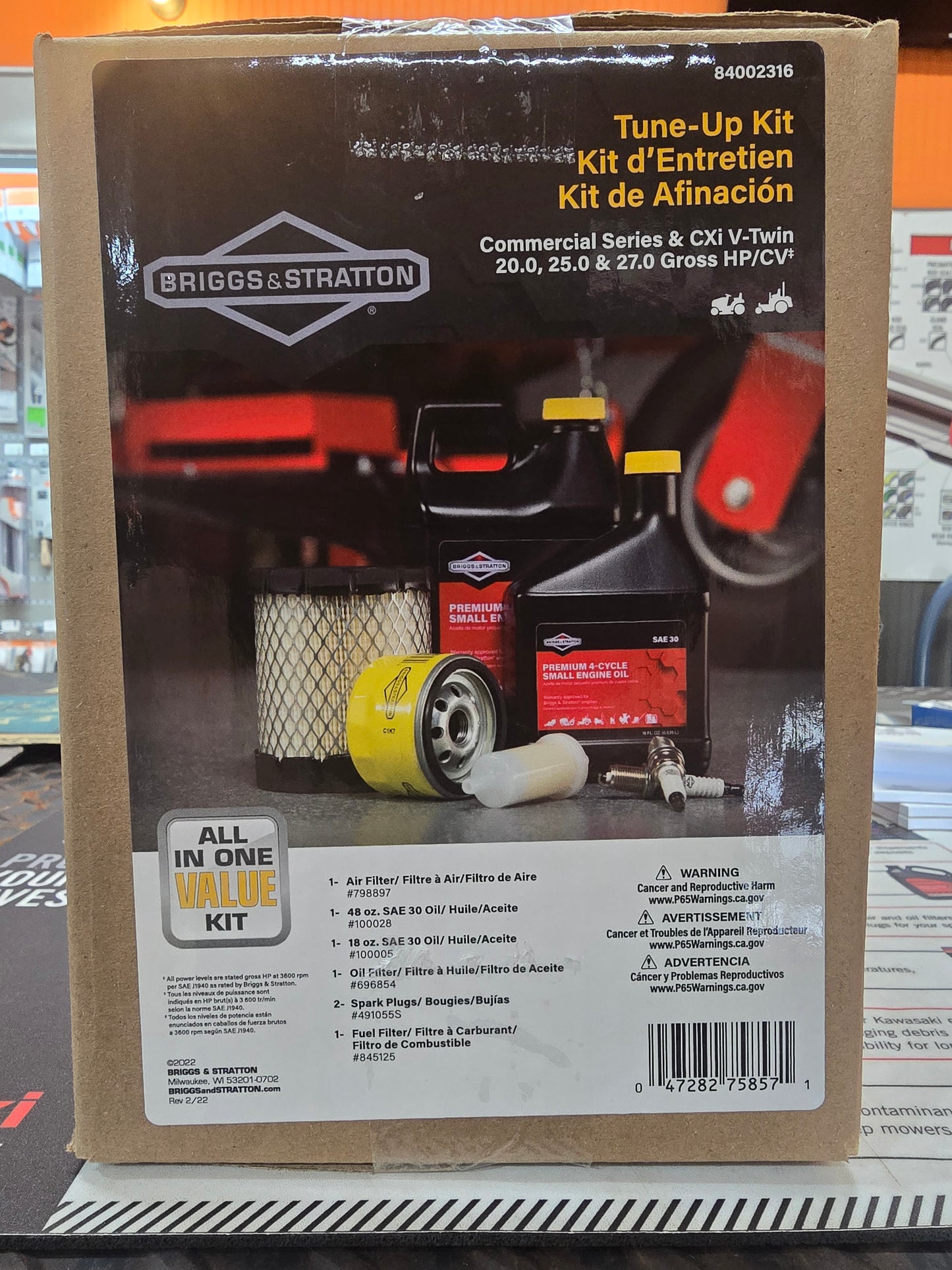 Briggs & Stratton Maintenance Kit for Vanguard V-Twin Engines with 20.0 HP, 25.0 HP, and 27.0 HP