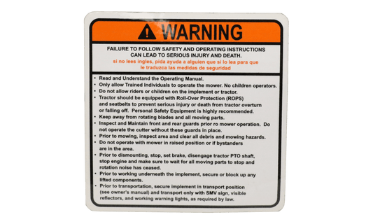 Cutter Decal-Operating Instruc