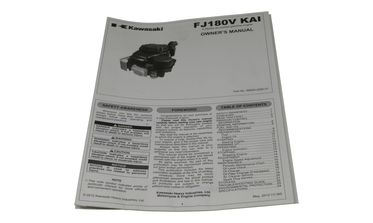 Push Mower Kawasaki Engine Manual
