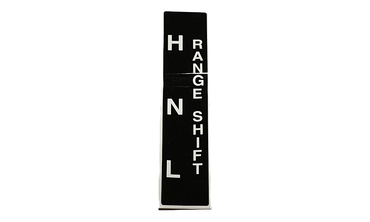 NAME PLATE, RANGE SHIFT